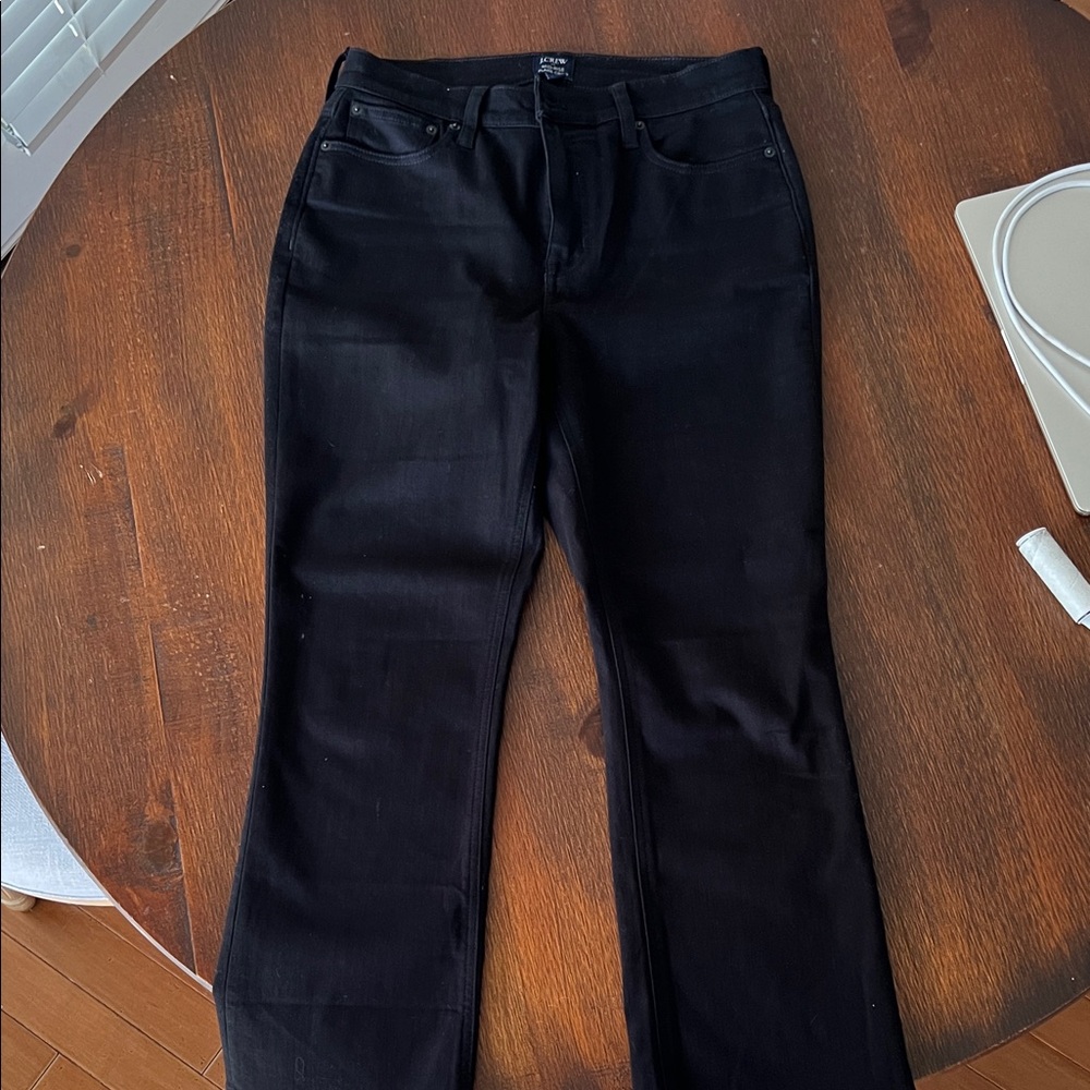 J. Crew Black Mid-Rise Flare Crop Pants